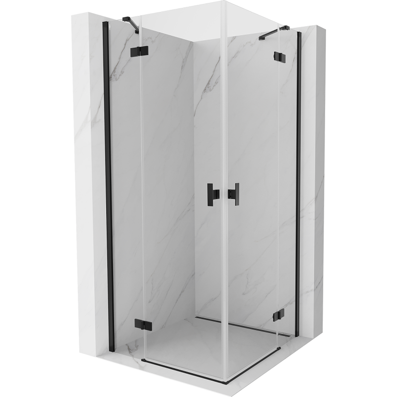 Mexen Mist H Duo Duschkabine schwenkbar 120 x 120 cm, transparent, schwarz - 8A5-120L-120P-70-00