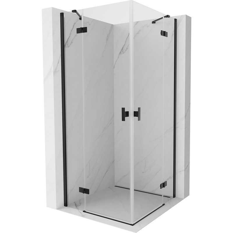 Mexen Mist-H Duo pöörduksega dušinurk 120 x 120 cm, läbipaistev, must - 8A5-120L-120P-70-00