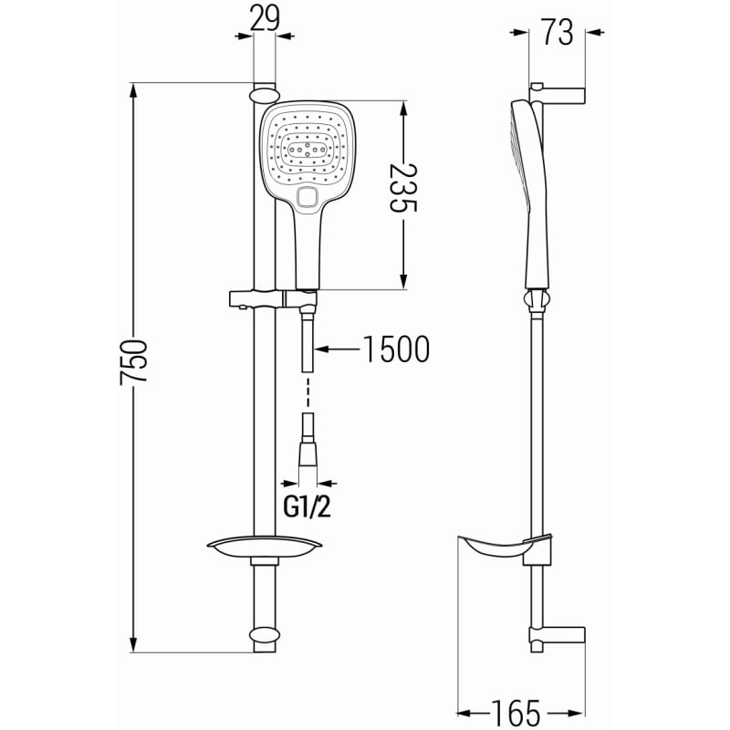 Mexen DB17 liuguv duši komplekt, kroom - 785174584-00