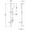 Mexen DB22 adjustable shower set, chrome - 785224584-00