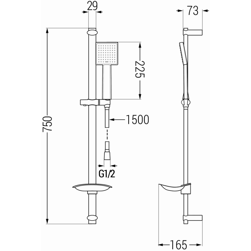Mexen DB45 Duschset schiebbar, Chrom - 785454584-00