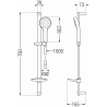 Mexen DB05 schwarzes, verschiebbares Duschset - 785054584-70