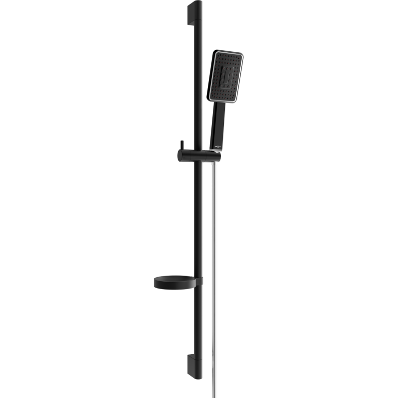 Mexen DS54 sliding shower set, black/chrome - 785544583-17