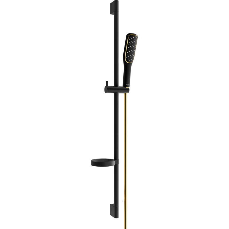 Mexen DS49 conjunto de chuveiro deslizante, preto/dourado - 785494583-57