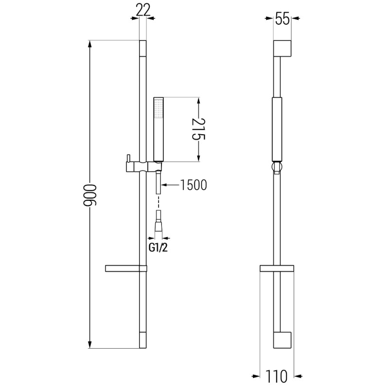 Mexen DS77 nihutav dušikomplekt, kroomitud - 785774583-00