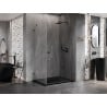 Mexen Lunar-B Hinged Shower Enclosure Right 100 x 90 cm, Transparent, Brushed Gun Gray - 832-100-090-66-00-P