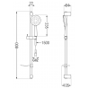Mexen DF67 schiebbares Duschset, schwarz - 785674582-70