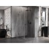 Mexen Lunar-B right hinged shower enclosure 100 x 100 cm, transparent, brushed gun gray - 832-100-100-66-00-P