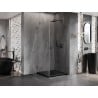 Mexen Lunar-B right hinged shower enclosure 100 x 100 cm, transparent, brushed gun gray - 832-100-100-66-00-P