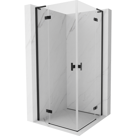 Mexen Mist-H L Duo Duschkabine schwenkbar 70 x 70 cm, transparent, schwarz - 8A5L-070L-070P-70-00