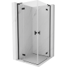 Mexen Mist-H L Duo Duschkabine schwenkbar 70 x 70 cm, transparent, schwarz - 8A5L-070L-070P-70-00