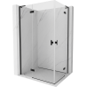 Mexen Mist-H L Duo kabina prysznicowa uchylna lewa 75 x 70 cm, transparent, czarna - 8A5L-075L-070P-70-00
