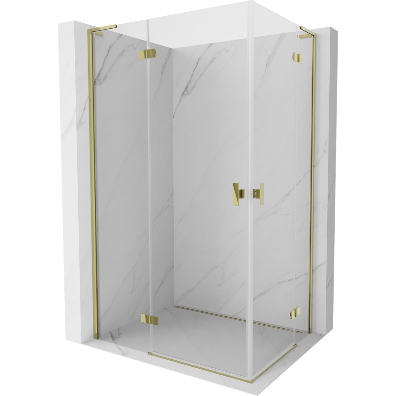 Mexen Mist-H L Duo Duschkabine Pendeltür 95 x 70 cm, transparent, gold - 8A5L-095L-070P-50-00