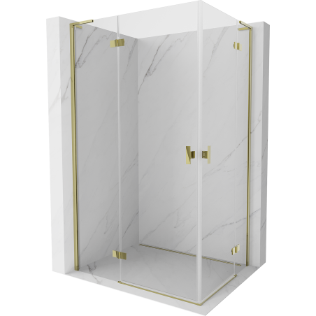 Mexen Mist-H L Duo Duschkabine Pendeltür 95 x 70 cm, transparent, gold - 8A5L-095L-070P-50-00