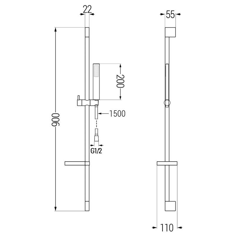 Mexen DS00 reguleeritav dušikomplekt, kroom - 785004583-00