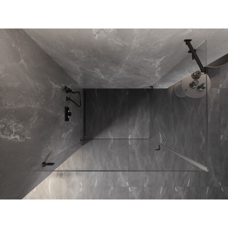 Mexen Lunar-B tuš kabina s lijevim zakretnim vratima 85 x 80 cm, prozirna, crna - 832-085-080-70-00-L