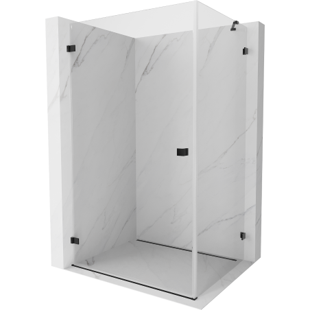 Mexen Lunar-B kabina prysznicowa uchylna lewa 90 x 80 cm, transparent, czarna - 832-090-080-70-00-L