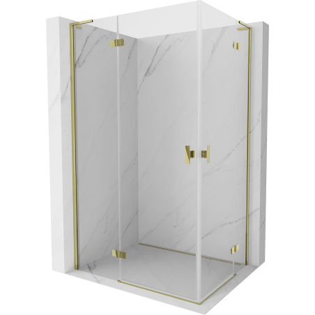 Mexen Mist-H L Duo Duschkabine, drehbar, 120 x 70 cm, transparent, gold - 8A5L-120L-070P-50-00