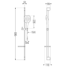 Mexen DS17 black sliding shower set - 785174583-70