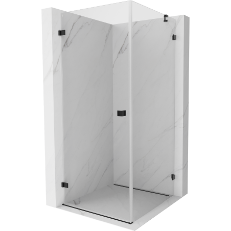 Mexen Lunar-B cabine de douche pivotante gauche 90 x 90 cm, transparent, noir - 832-090-090-70-00-L