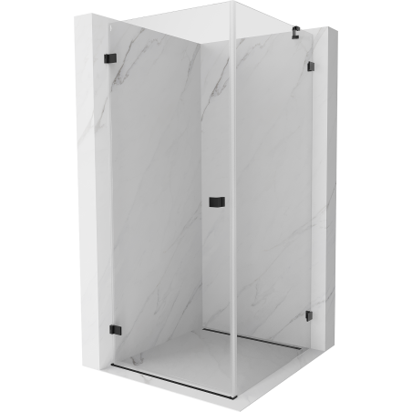 Mexen Lunar-B hinged shower enclosure left 90 x 90 cm, transparent, black - 832-090-090-70-00-L