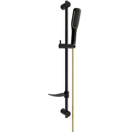 Mexen DF49 set doccia scorrevole, nero/oro - 785494582-57