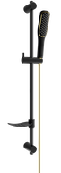 Mexen DF49 skjutbar duschset, svart/guld - 785494582-57