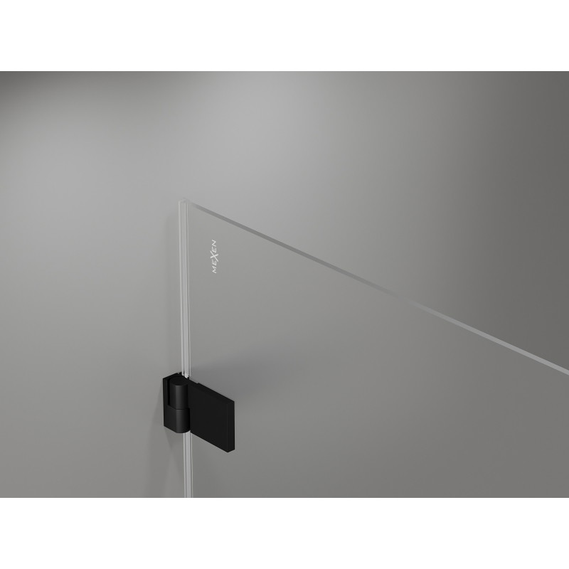 Mexen Lunar-B hingede jaotusega dušinurk vasak 90 x 90 cm, läbipaistev, must - 832-090-090-70-00-L