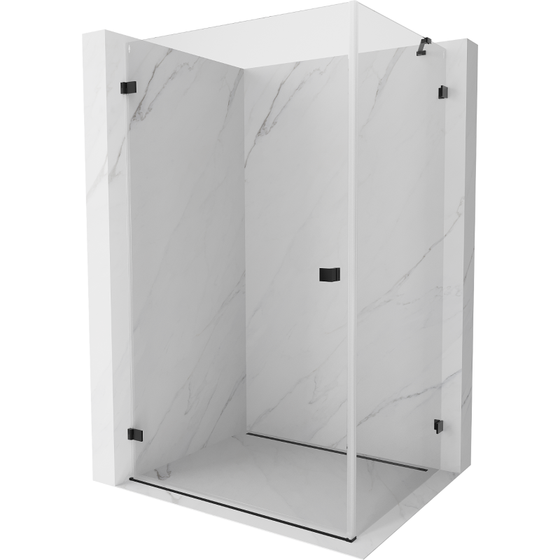 Mexen Lunar-B Duschkabine schwenkbar links 95 x 90 cm, transparent, schwarz - 832-095-090-70-00-L