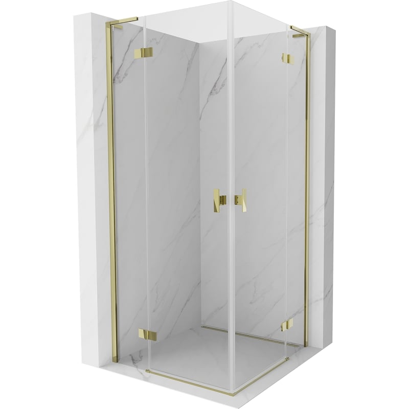 Mexen Mist-H L Duo dušinurk avanega 75 x 75 cm, läbipaistev, kuldne - 8A5L-075L-075P-50-00