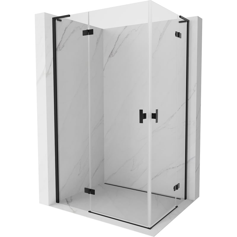 Mexen Mist-H L Duo dušinurk, vasak 120 x 80 cm, läbipaistev, must - 8A5L-120L-080P-70-00