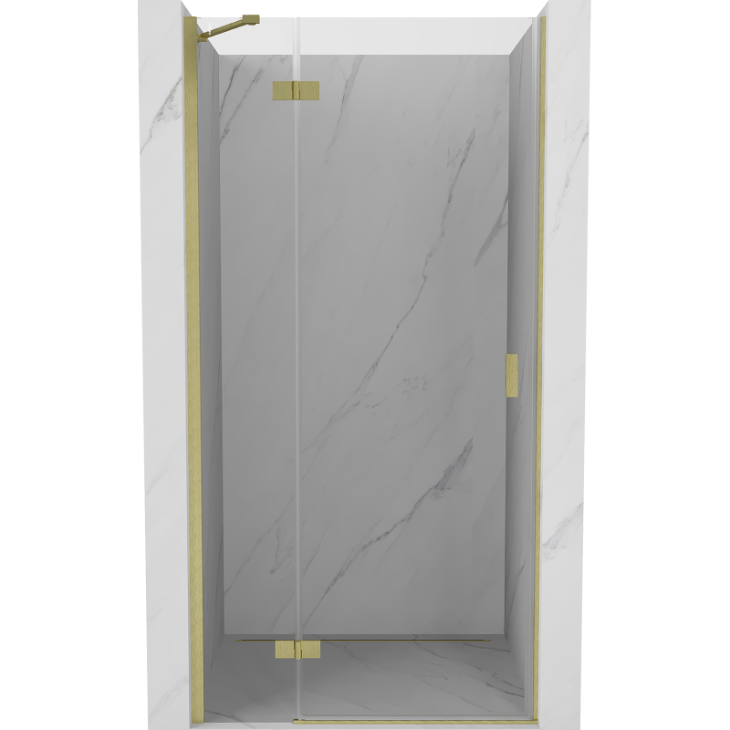 Mexen Mist-H 120 cm Left Hinged Shower Door, Transparent, Brushed Gold - 8A5-120-000-55-00-L
