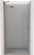 Mexen Mist-H lijeva preklopna tuš vrata 75 cm, prozirna, brušeni bakar - 8A5-075-000-65-00-L