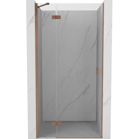 Mexen Mist-H left hinged shower door 90 cm, transparent, brushed copper - 8A5-090-000-65-00-L