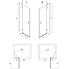 Mexen Mist-H porte de douche pivotante gauche 95 cm, transparent, cuivre brossé - 8A5-095-000-65-00-L
