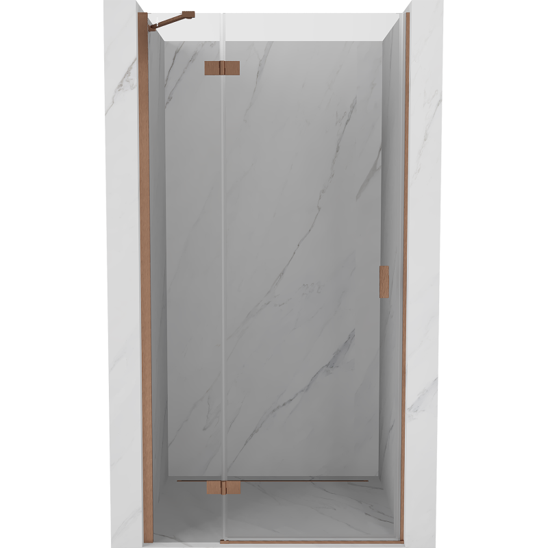 Mexen Mist-H left-hand hinged shower door 105 cm, transparent, brushed copper - 8A5-105-000-65-00-L