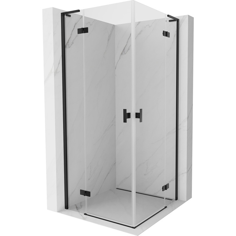 Mexen Mist-H L Duo dušikabiin, tiibuks 90 x 90 cm, läbipaistev, must - 8A5L-090L-090P-70-00
