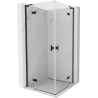 Mexen Mist-H L Duo Duschkabine, schwenkbar 90 x 90 cm, transparent, schwarz - 8A5L-090L-090P-70-00
