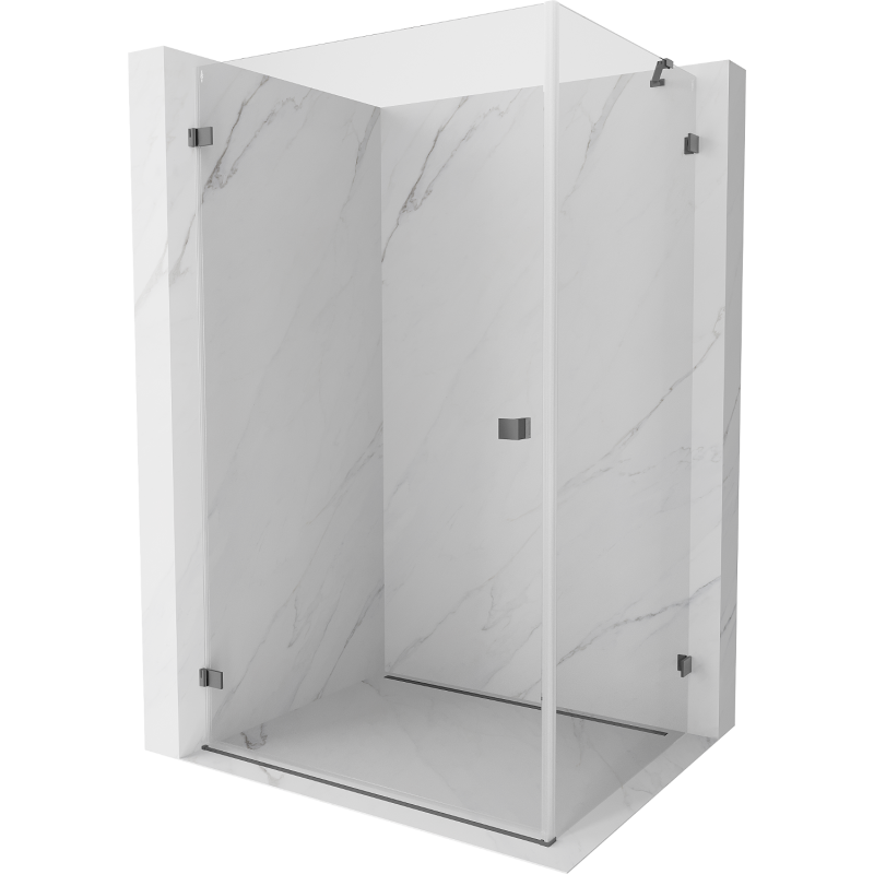 Mexen Lunar-B Duschkabine schwenkbar links 85 x 70 cm, transparent, Gun Metal - 832-085-070-95-00-L