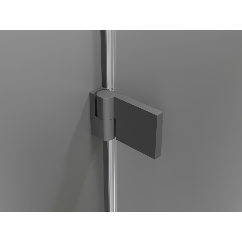 Mexen Lunar-B duschkabinn opklappbar lénks 80 x 80 cm, transparent, gun metal - 832-080-080-95-00-L