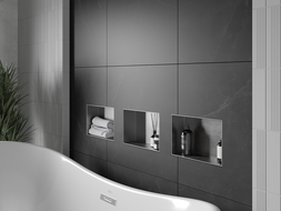 Mexen X-Wall-NR Einbauregal ohne Flansch 30 x 20 cm, Inox - 1911302010