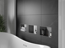 Mexen X-Wall-NR polica za udubljenje bez prirubnice 30 x 20 cm, inox - 1911302010