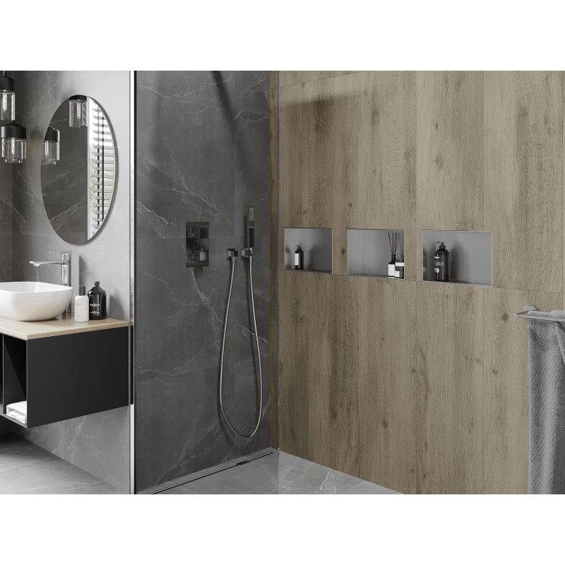 Mexen X-Wall-NR estante empotrado sin borde 30 x 20 cm, inox - 1911302010