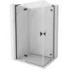 Mexen Mist-H L Duo Duschkabine schwenkbar 120 x 115 cm, transparent, schwarz - 8A5L-120L-115P-70-00