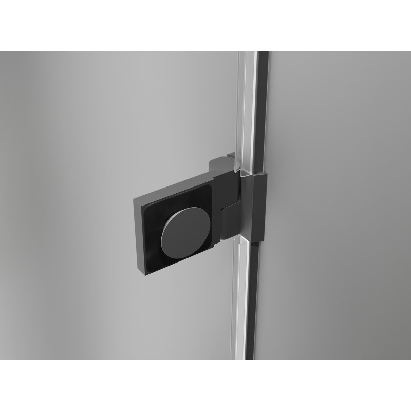 Mexeni Lunar-B vasak avatav dušinurk 90 x 80 cm, läbipaistev, gun metal - 832-090-080-95-00-L