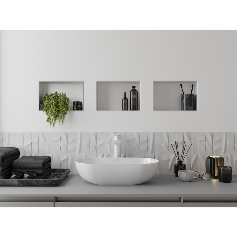 Mexen X-Wall-NR inbouwnis plank bex zonder rand 30 x 20 cm, wit - 1921302010