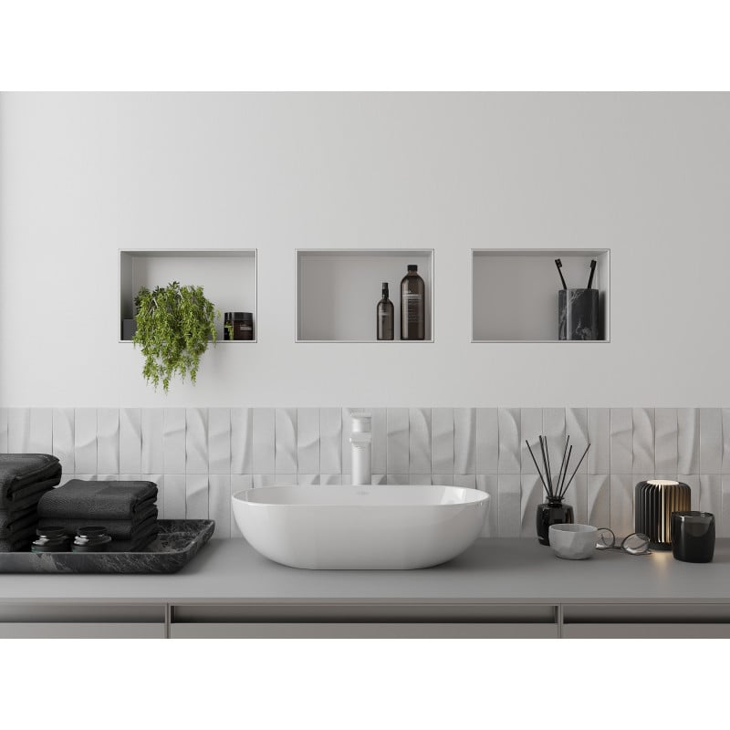 Mexen X-Wall-NR recessed shelf without flange 30 x 20 cm, white - 1921302010