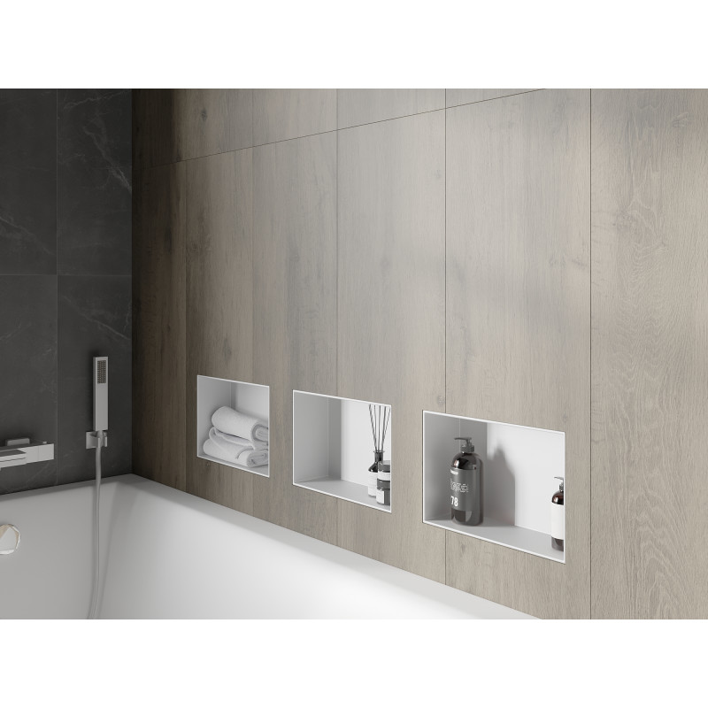 Mexen X-Wall-NR inbouwnis plank bex zonder rand 30 x 20 cm, wit - 1921302010