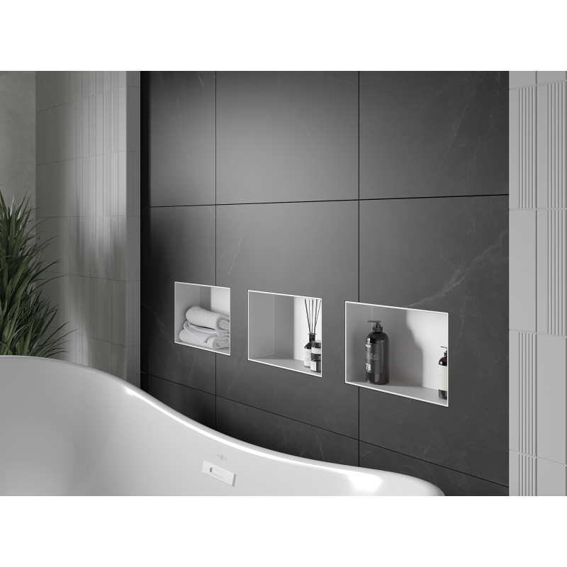Mexen X-Wall-NR inbouwnis plank bex zonder rand 30 x 20 cm, wit - 1921302010