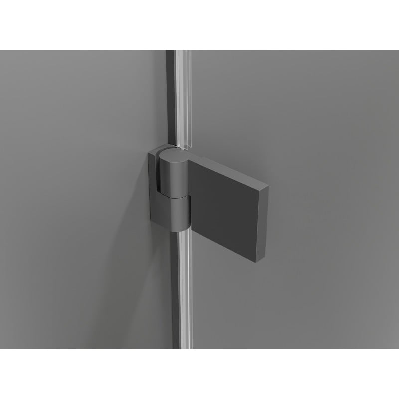 Mexen Lunar-B Duschkabine, schwenkbar, links, 95 x 80 cm, transparent, Gun Metal - 832-095-080-95-00-L